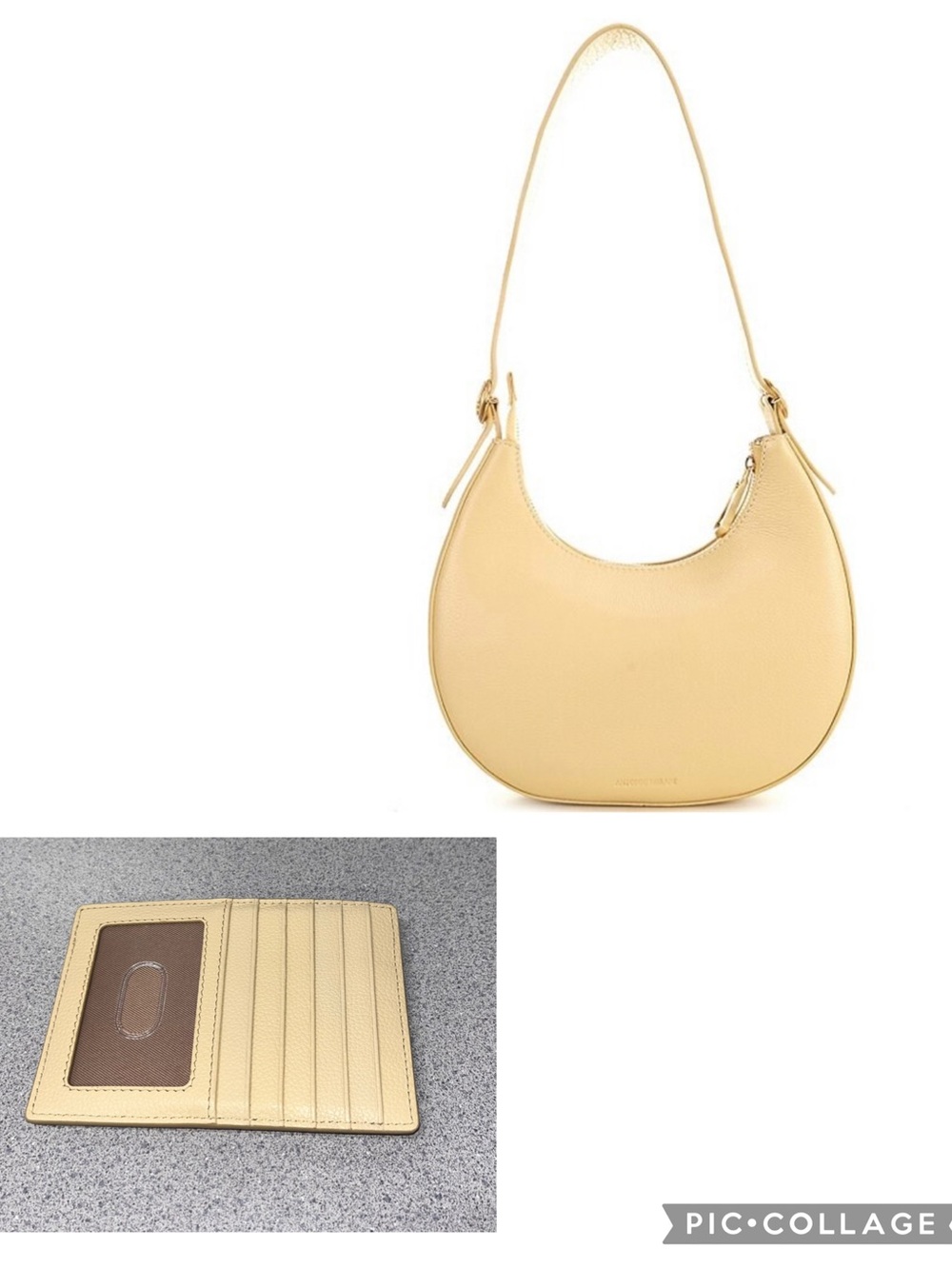 ANTONIO MELANI La Pelle Shoulder Bag and Card-case with Zipper - Color Butter